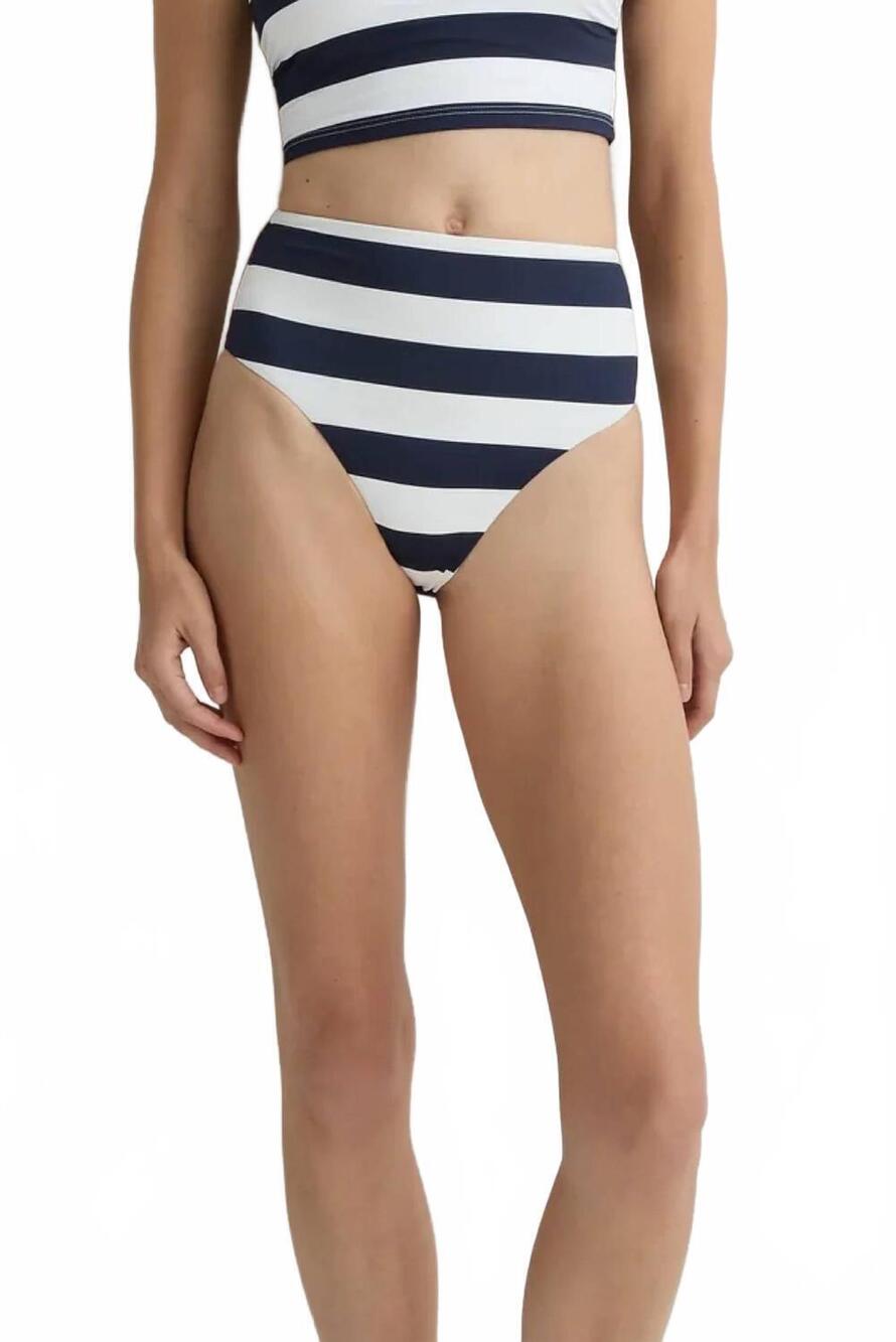 NEW BONDI BORN poppy bikini bottom in navy & white stripe